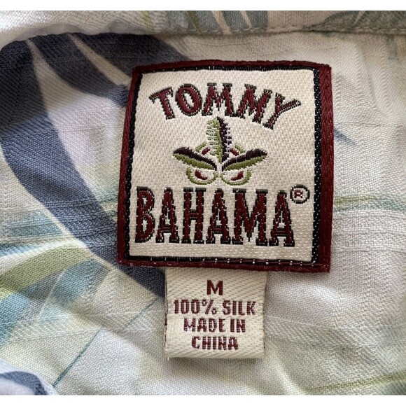 Tommy Bahama Palm Floral 100% Silk Button Down Hawaiian Shirt Men’s Size Medium - Picture 3 of 8